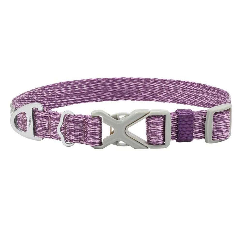 Frisco Outdoor Heathered Nylon Collar, Purple, M - Neck: 14-20-in, Width: 3/4-in